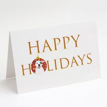 Load image into Gallery viewer, Pit Bull White #3 Happy Holidays Greeting Cards -  Blank Note Cards – 8-Pack of Artist-Designed Cards with Envelopes