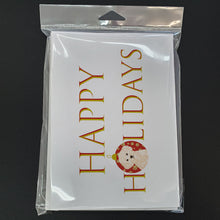 Load image into Gallery viewer, Poodle Toy Cream Happy Holidays Greeting Cards -  Blank Note Cards – 8-Pack of Artist-Designed Cards with Envelopes