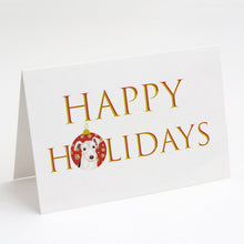 Load image into Gallery viewer, Schnauzer Parti Happy Holidays Greeting Cards -  Blank Note Cards – 8-Pack of Artist-Designed Cards with Envelopes