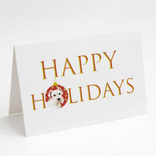 Load image into Gallery viewer, Schnauzer White #1 Happy Holidays Greeting Cards -  Blank Note Cards – 8-Pack of Artist-Designed Cards with Envelopes