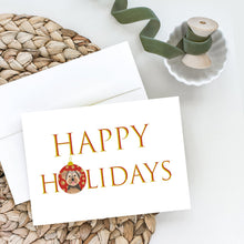 Load image into Gallery viewer, Yorkie Chocolate #2 Happy Holidays Greeting Cards -  Blank Note Cards – 8-Pack of Artist-Designed Cards with Envelopes