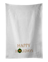 Load image into Gallery viewer, Cows - Zebu Indicine Cow Happy Holidays White Kitchen Towel Set of 2