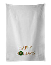 Load image into Gallery viewer, Cows - Charolais Cow Happy Holidays White Kitchen Towel Set of 2
