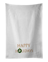Load image into Gallery viewer, Doves &amp; Pigeons - Silver Fantail Pigeon Happy Holidays White Kitchen Towel Set of 2
