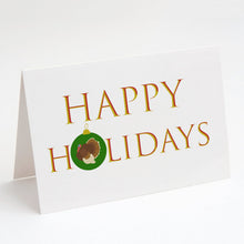 Load image into Gallery viewer, French Turkey Dindon Happy Holidays Christmas Greeting Cards -  Blank Note Cards – 8-Pack of Artist-Designed Cards with Envelopes