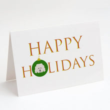 Load image into Gallery viewer, Bolognese Happy Holidays Christmas Greeting Cards -  Blank Note Cards – 8-Pack of Artist-Designed Cards with Envelopes