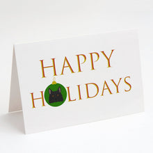Load image into Gallery viewer, Schipperke Happy Holidays Christmas Greeting Cards -  Blank Note Cards – 8-Pack of Artist-Designed Cards with Envelopes
