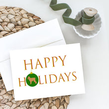 Load image into Gallery viewer, Brussels Griffon Happy Holidays Greeting Cards -  Blank Note Cards – 8-Pack of Artist-Designed Cards with Envelopes
