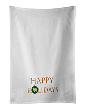 Load image into Gallery viewer, German Spitz #1 Happy Holidays White Kitchen Towel Set of 2