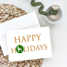 Load image into Gallery viewer, Poodle Happy Holidays Greeting Cards -  Blank Note Cards – 8-Pack of Artist-Designed Cards with Envelopes