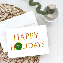 Load image into Gallery viewer, German Wirehaired Pointer Happy Holidays Greeting Cards -  Blank Note Cards – 8-Pack of Artist-Designed Cards with Envelopes
