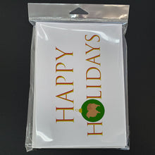 Load image into Gallery viewer, Pomeranian Happy Holidays Greeting Cards -  Blank Note Cards – 8-Pack of Artist-Designed Cards with Envelopes