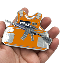 Load image into Gallery viewer, EL5-007 US COAST GUARD M4 Body Armor Coastie 3D self standing USCG Challenge Coin Maritime Law Enforcement Thin Blue Line