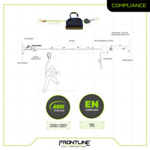 Load image into Gallery viewer, Frontline HLK1004 4-person 100' Adjustable Horizontal Lifeline System with 6' Anchor Straps