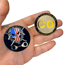 Load image into Gallery viewer, DL1-05 Correctional Officer CO Thin Gray Line Challenge Coin Corrections Tools of The Trade