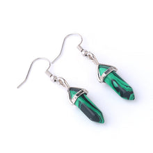 Load image into Gallery viewer, Malachite Chakra Point Peaceful Earrings