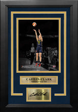 Load image into Gallery viewer, Caitlin Clark Shooting Action Indiana Fever 8x10 Framed WNBA Blackout Photo with Engraved Autograph