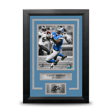 Load image into Gallery viewer, Calvin Johnson Spotlight Action Detroit Lions 8" x 10" Framed Football Photo with Engraved Autograph