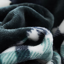 Load image into Gallery viewer, Tache Forest Green Plaid Flannel Throw Blanket (4023)