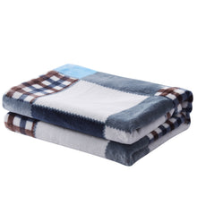 Load image into Gallery viewer, Tache Blue Lake Farmhouse Super Soft Plaid Patchwork Throw Blanket (4024)