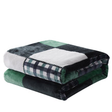 Load image into Gallery viewer, Tache Forest Green Plaid Flannel Throw Blanket (4023)