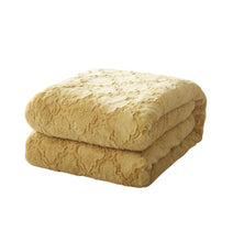 Load image into Gallery viewer, Tache Faux Fur Mustard Yellow Moroccan Lattice Pattern Throw Blanket (3397)