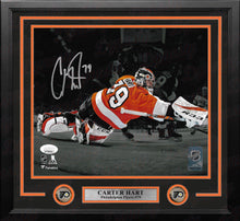 Load image into Gallery viewer, Carter Hart Blackout Philadelphia Flyers Autographed Framed Hockey Photo