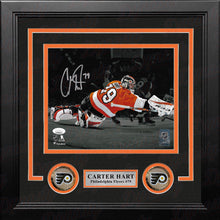 Load image into Gallery viewer, Carter Hart Blackout Philadelphia Flyers Autographed Framed Hockey Photo