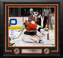 Load image into Gallery viewer, Carter Hart Philadelphia Flyers First Career Shutout Autographed Framed Hockey Photo