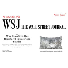 Load image into Gallery viewer, Cascading Silver Sequin Pillow Cover