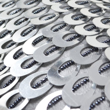 Load image into Gallery viewer, Cascading Silver Sequin Pillow Cover