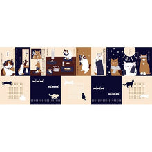 Load image into Gallery viewer, Cat Tenugui | Traditional Japanese Hand Towel Book | 13.4&quot; x 35.4&quot; Long Thin Stencil-Dyed Art Towel