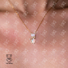 Load image into Gallery viewer, Cat Australian Solid Opal &amp; Diamond Pendant Necklace 14k Yellow Gold