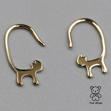 Load image into Gallery viewer, Cat Tail Earrings 18K Yellow Gold Hook Earrings
