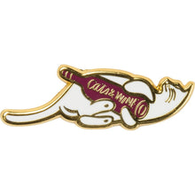 Load image into Gallery viewer, Cats and Wine Make Everything Fine Enamel Pin in Purplish Red and Gold