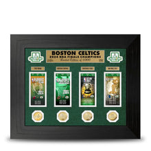 Load image into Gallery viewer, Boston Celtics Highland Mint 2024 NBA Champions 18x22 Deluxe Ticket Collection Gold Coin Photo Mint