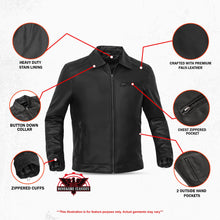 Load image into Gallery viewer, Jet Pace Men’s Faux Leather Motorcycle Jacket