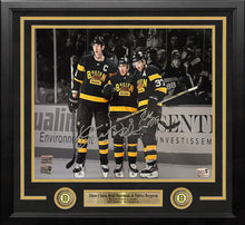 Load image into Gallery viewer, Zdeno Chara, Brad Marchand, Patrice Bergeron Boston Bruins Autographed 11x14 Framed Blackout Photo