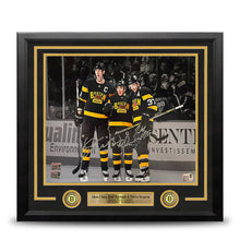 Load image into Gallery viewer, Zdeno Chara, Brad Marchand, Patrice Bergeron Boston Bruins Autographed 11x14 Framed Blackout Photo