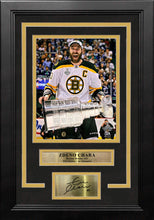 Load image into Gallery viewer, Zdeno Chara Hoists The Stanley Cup Boston Bruins 8x10 Framed Hockey Photo with Engraved Autograph