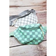 Load image into Gallery viewer, Checkered Belt Bag Fanny Pack Y2K Gen Z Aesthetic win 4 Colors [Violet, Pink, Green, Gray] 9.5" x 6"