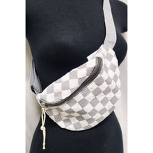 Load image into Gallery viewer, Checkered Belt Bag Fanny Pack Y2K Gen Z Aesthetic win 4 Colors [Violet, Pink, Green, Gray] 9.5" x 6"
