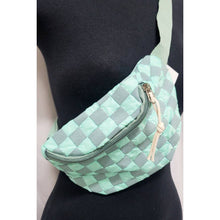 Load image into Gallery viewer, Checkered Belt Bag Fanny Pack Y2K Gen Z Aesthetic win 4 Colors [Violet, Pink, Green, Gray] 9.5" x 6"