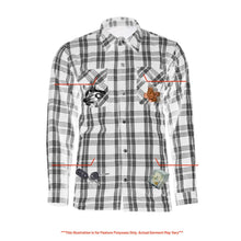 Load image into Gallery viewer, Checkered Men's Armored Black and White Flannel Shirt