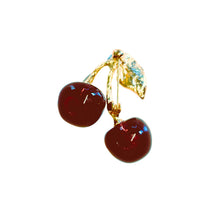 Load image into Gallery viewer, Cheeky Cherries Brooch | 1.45&quot; Wide Pin in Metal Alloy with Gold Finish