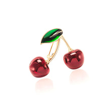 Load image into Gallery viewer, Cheeky Cherries Brooch | 1.45&quot; Wide Pin in Metal Alloy with Gold Finish