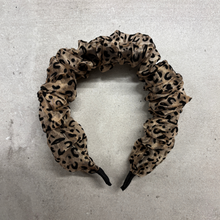 Load image into Gallery viewer, Cheetah Crinkly Chiffon Headband | Poly Satin Animal Print Headpiece Hair Accessory