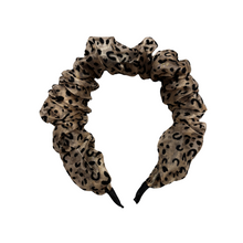 Load image into Gallery viewer, Cheetah Crinkly Chiffon Headband | Poly Satin Animal Print Headpiece Hair Accessory