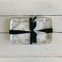 Load image into Gallery viewer, Cheetah Platter With Spreader | Ceramic Serving Dish Plate Tray with Butter Cheese Knife