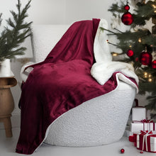 Load image into Gallery viewer, Tache Holiday Red Microfleece with Sherpa Back Throw Blanket (HRDMF)